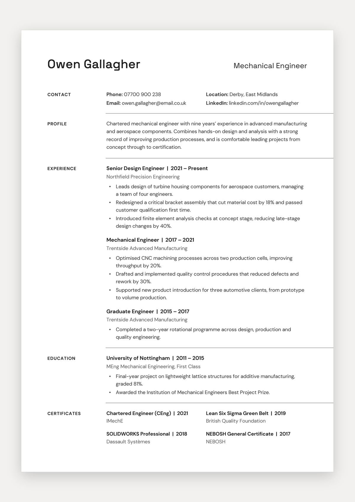 Modern - Side Headings