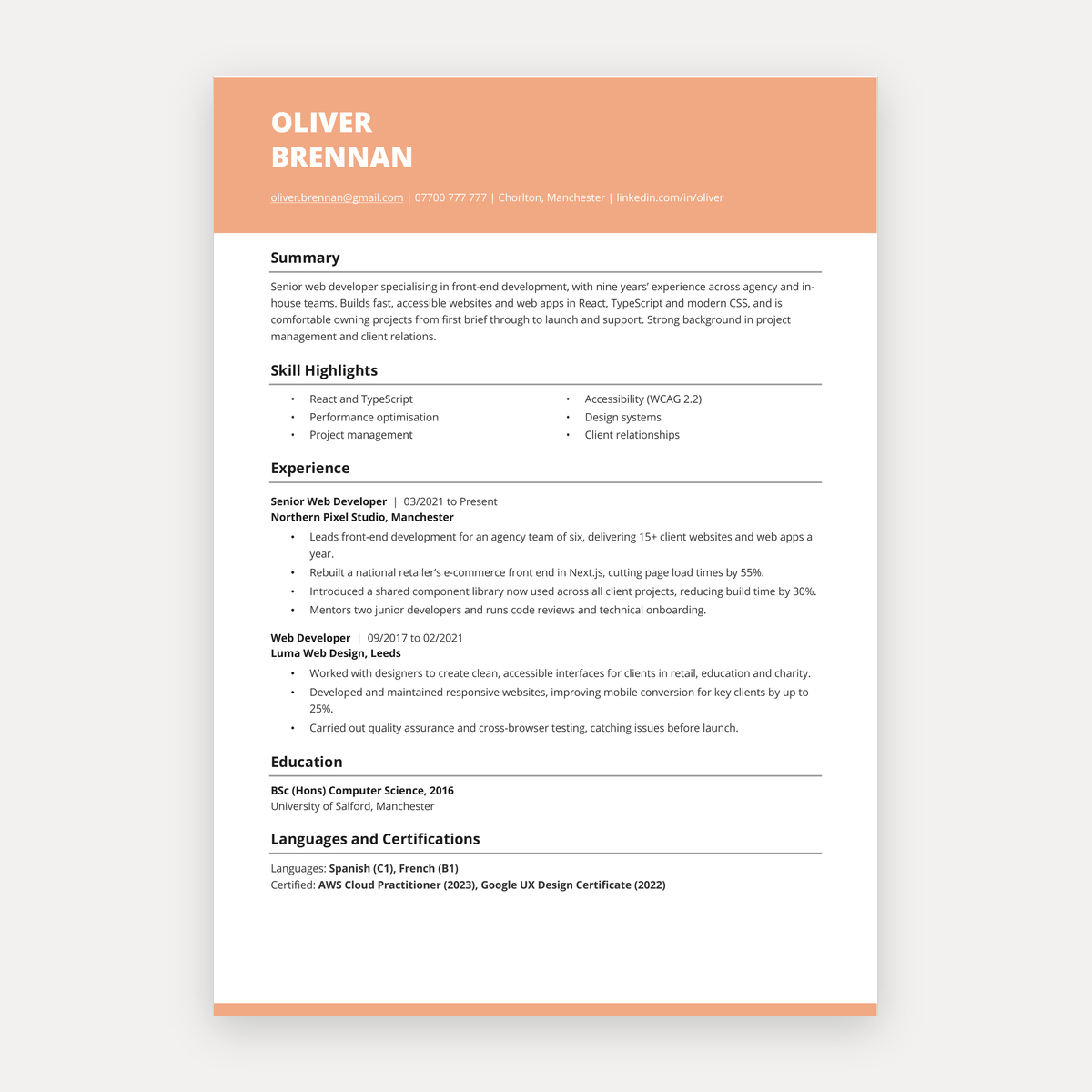 Professional CV, Cover Letter & LinkedIn